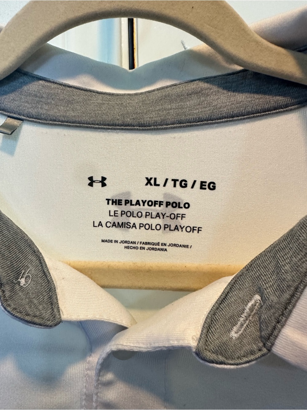 Under Armour Playoff Polo 2.0 White Blue Graphic Stripes - Picture 5 of 8